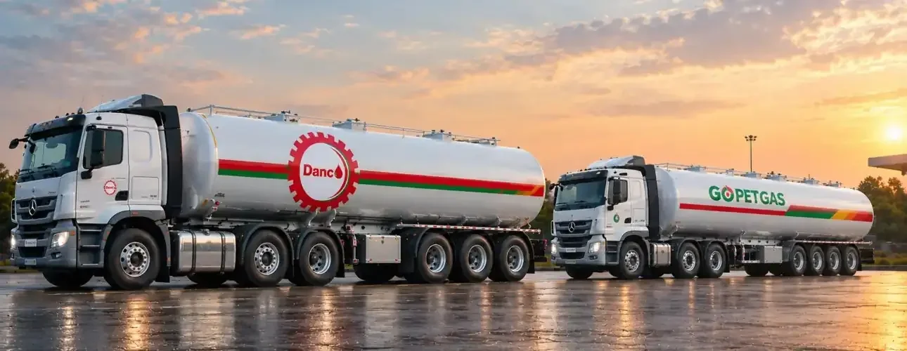 Track&Win petroleum tanker trucks lined up